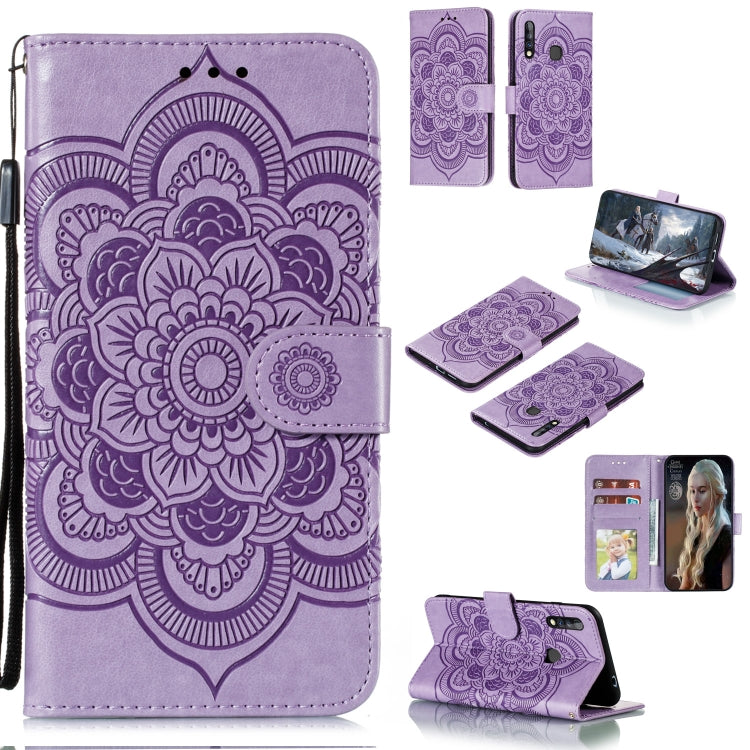Mandala Embossing Pattern Horizontal Flip PU Leather Case with Holder & Card Slots & Walle & Lanyard