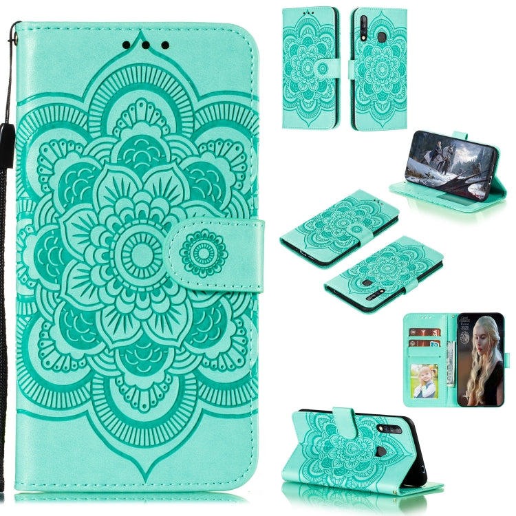 Mandala Embossing Pattern Horizontal Flip PU Leather Case with Holder & Card Slots & Walle & Lanyard