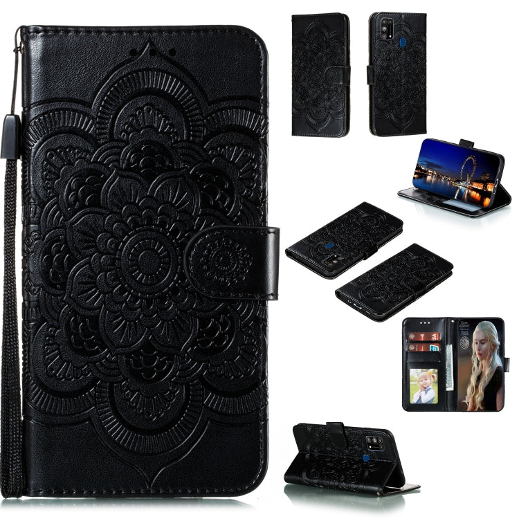 Mandala Embossing Pattern Horizontal Flip PU Leather Case with Holder & Card Slots & Walle & Lanyard