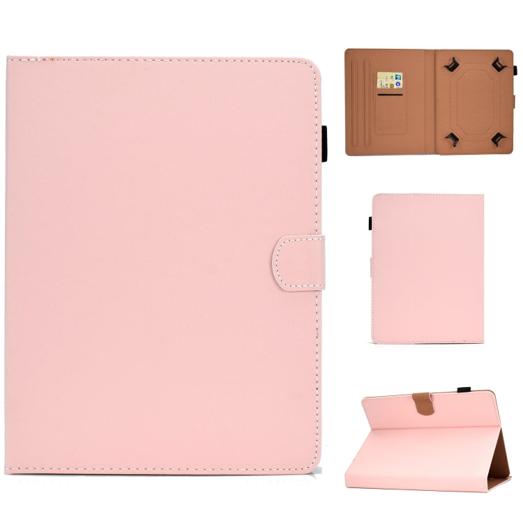 Solid Color Tablet PC Universal Magnetic Horizontal Flip Leather Case with Card Slots & Holder