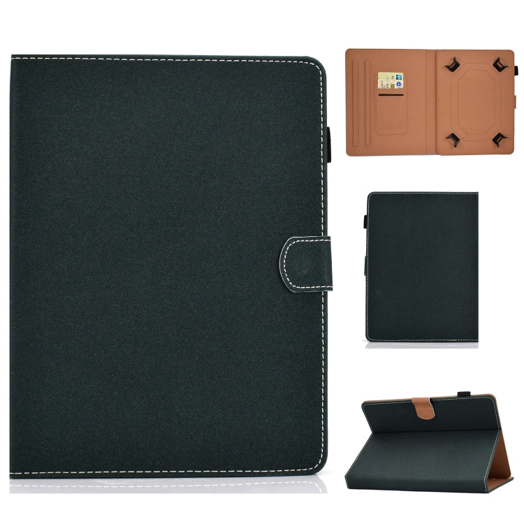 Solid Color Tablet PC Universal Magnetic Horizontal Flip Leather Case with Card Slots & Holder