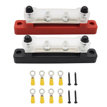 Load image into Gallery viewer, CP-3120 1 Pair 150A 12-48V RV Yacht Single-row 2-way Busbar with 8pcs Terminals, CP-3120