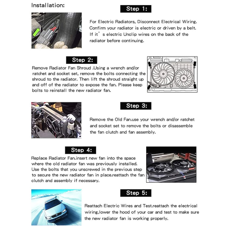 12V 80W Car Powerful Transmission Oil Cooling Fan with Mounting Accessorie, 7 inch, 9 inch, 10 inch, 12 inch, 16 inch