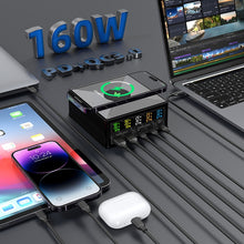 Load image into Gallery viewer, 868H 6 in 1 160W 3 PD Type-C + 2 QC3.0 USB Ports Multi Ports Charger, 868H