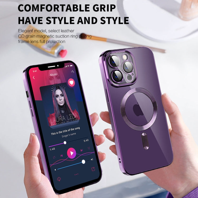 CD Texture Plating TPU MagSafe Phone Case with Lens Film, For iPhone 14, For iPhone 14 Plus, For iPhone 14 Pro, For iPhone 14 Pro Max, For iPhone 13, For iPhone 13 Pro