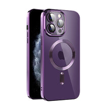 Load image into Gallery viewer, CD Texture Plating TPU MagSafe Phone Case with Lens Film, For iPhone 13 Pro Max, For iPhone 12, For iPhone 12 Pro, For iPhone 12 Pro Max, For iPhone 11, For iPhone 11 Pro Max
