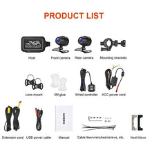 Load image into Gallery viewer, SE3 Dual AHD 1080P Waterproof HD Motorcycle DVR, Support TF Card / Cycling Video / Parking Monitoring, SE3