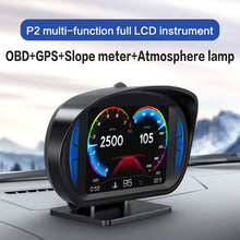 Load image into Gallery viewer, P2 3 inch Multi-function HD OBD LCD Instrument GPS Car Speed Slope Meter HUD Head-up Display, P2