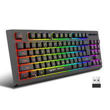Load image into Gallery viewer, HXSJ L100 87 Keys RGB Backlit Film 2.4G Wireless Keyboard