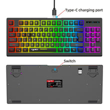 Load image into Gallery viewer, HXSJ L100 87 Keys RGB Backlit Film 2.4G Wireless Keyboard