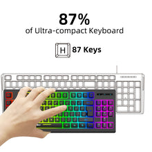 Load image into Gallery viewer, HXSJ L100 87 Keys RGB Backlit Film 2.4G Wireless Keyboard