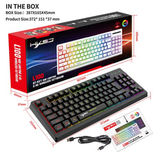 Load image into Gallery viewer, HXSJ L100 87 Keys RGB Backlit Film 2.4G Wireless Keyboard