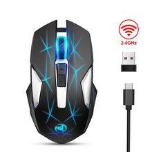 Load image into Gallery viewer, HXSJ T300 7 Keys 2400DPI 2.4G Colorful Luminous Wireless Mouse, T300 Black, T300 White