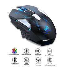 Load image into Gallery viewer, HXSJ T300 7 Keys 2400DPI 2.4G Colorful Luminous Wireless Mouse, T300 Black, T300 White