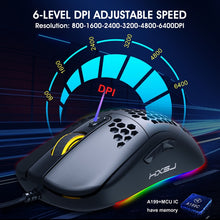 Load image into Gallery viewer, HXSJ X600 6 Keys RGB Luminous Macro Programming Wired Gaming Mouse, X600