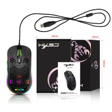 Load image into Gallery viewer, HXSJ X600 6 Keys RGB Luminous Macro Programming Wired Gaming Mouse, X600