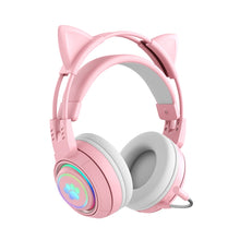Load image into Gallery viewer, T25 RGB Stereo Cat Ear Bluetooth Wireless Headphones with Detachable Microphone