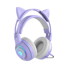 Load image into Gallery viewer, T25 RGB Stereo Cat Ear Bluetooth Wireless Headphones with Detachable Microphone