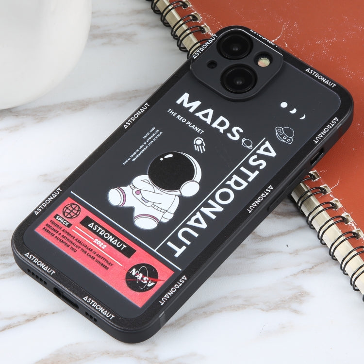 Astronaut Pattern Silicone Straight Edge Phone Case, For iPhone 14, For iPhone 14 Plus, For iPhone 14 Pro, For iPhone 14 Pro Max, For iPhone 13, For iPhone 13 Pro