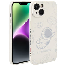 Load image into Gallery viewer, Astronaut Pattern Silicone Straight Edge Phone Case, For iPhone 14, For iPhone 14 Plus, For iPhone 14 Pro, For iPhone 14 Pro Max, For iPhone 13, For iPhone 13 Pro