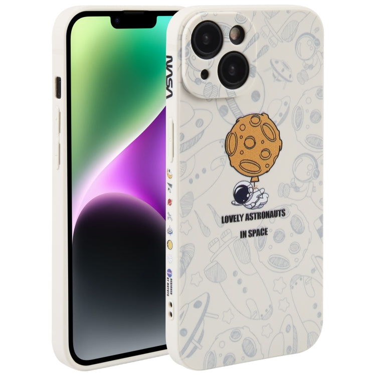Astronaut Pattern Silicone Straight Edge Phone Case, For iPhone 14, For iPhone 14 Plus, For iPhone 14 Pro, For iPhone 14 Pro Max, For iPhone 13, For iPhone 13 Pro