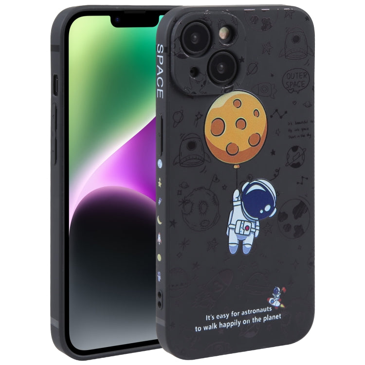 Astronaut Pattern Silicone Straight Edge Phone Case, For iPhone 14, For iPhone 14 Plus, For iPhone 14 Pro, For iPhone 14 Pro Max, For iPhone 13, For iPhone 13 Pro