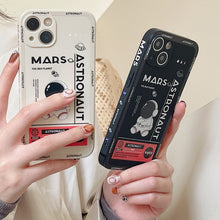 Load image into Gallery viewer, Astronaut Pattern Silicone Straight Edge Phone Case, For iPhone 14, For iPhone 14 Plus, For iPhone 14 Pro, For iPhone 14 Pro Max, For iPhone 13, For iPhone 13 Pro
