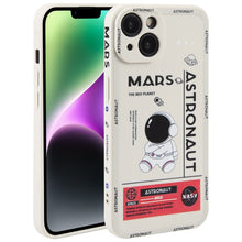 Load image into Gallery viewer, Astronaut Pattern Silicone Straight Edge Phone Case, For iPhone 14, For iPhone 14 Plus, For iPhone 14 Pro, For iPhone 14 Pro Max, For iPhone 13, For iPhone 13 Pro
