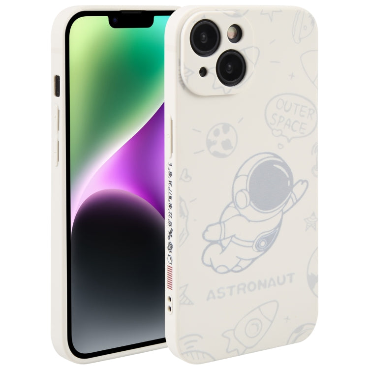 Astronaut Pattern Silicone Straight Edge Phone Case, For iPhone 14, For iPhone 14 Plus, For iPhone 14 Pro, For iPhone 14 Pro Max, For iPhone 13, For iPhone 13 Pro