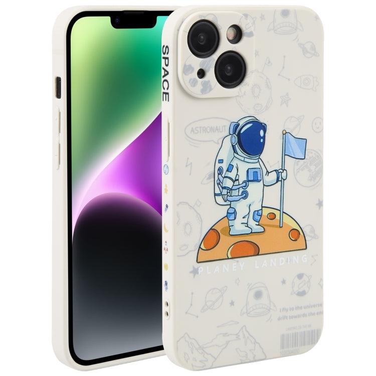 Astronaut Pattern Silicone Straight Edge Phone Case, For iPhone 14, For iPhone 14 Plus, For iPhone 14 Pro, For iPhone 14 Pro Max, For iPhone 13, For iPhone 13 Pro