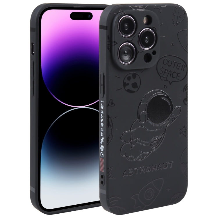Astronaut Pattern Silicone Straight Edge Phone Case, For iPhone 14, For iPhone 14 Plus, For iPhone 14 Pro, For iPhone 14 Pro Max, For iPhone 13, For iPhone 13 Pro