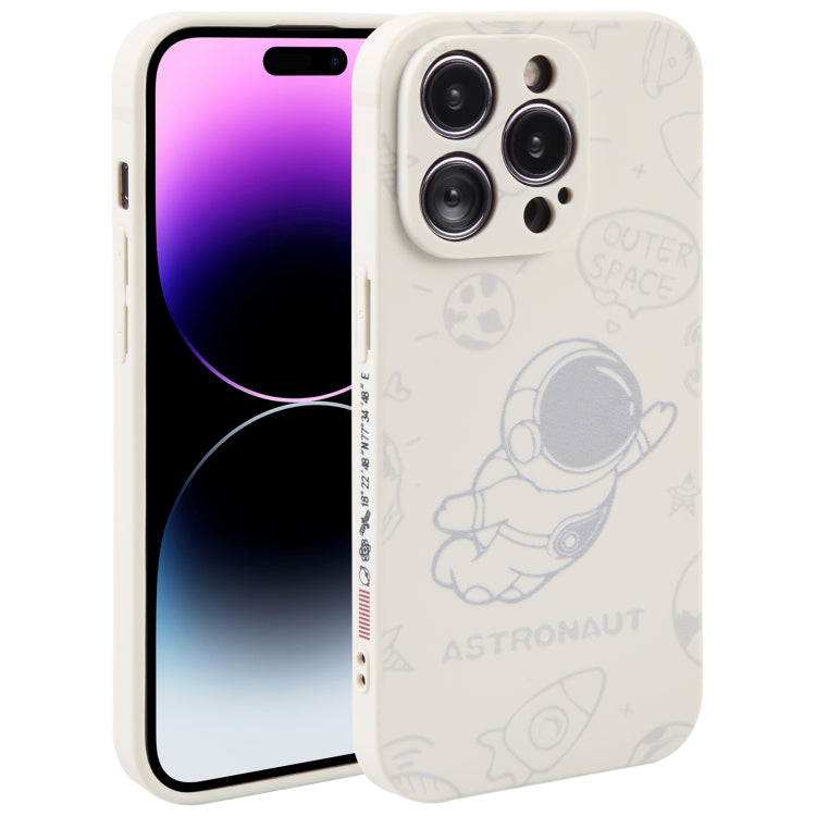 Astronaut Pattern Silicone Straight Edge Phone Case, For iPhone 14, For iPhone 14 Plus, For iPhone 14 Pro, For iPhone 14 Pro Max, For iPhone 13, For iPhone 13 Pro