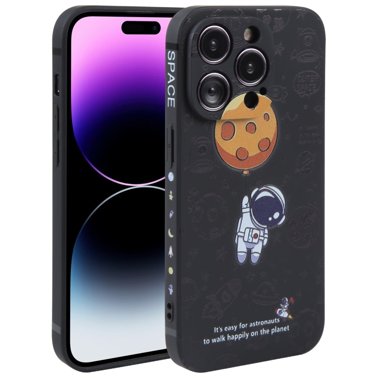 Astronaut Pattern Silicone Straight Edge Phone Case, For iPhone 14, For iPhone 14 Plus, For iPhone 14 Pro, For iPhone 14 Pro Max, For iPhone 13, For iPhone 13 Pro