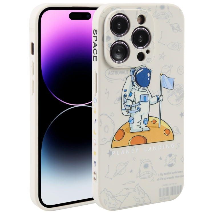 Astronaut Pattern Silicone Straight Edge Phone Case, For iPhone 14, For iPhone 14 Plus, For iPhone 14 Pro, For iPhone 14 Pro Max, For iPhone 13, For iPhone 13 Pro