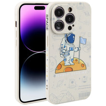 Load image into Gallery viewer, Astronaut Pattern Silicone Straight Edge Phone Case, For iPhone 14, For iPhone 14 Plus, For iPhone 14 Pro, For iPhone 14 Pro Max, For iPhone 13, For iPhone 13 Pro