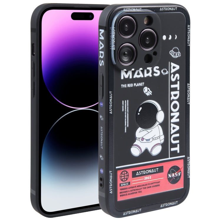 Astronaut Pattern Silicone Straight Edge Phone Case, For iPhone 14, For iPhone 14 Plus, For iPhone 14 Pro, For iPhone 14 Pro Max, For iPhone 13, For iPhone 13 Pro