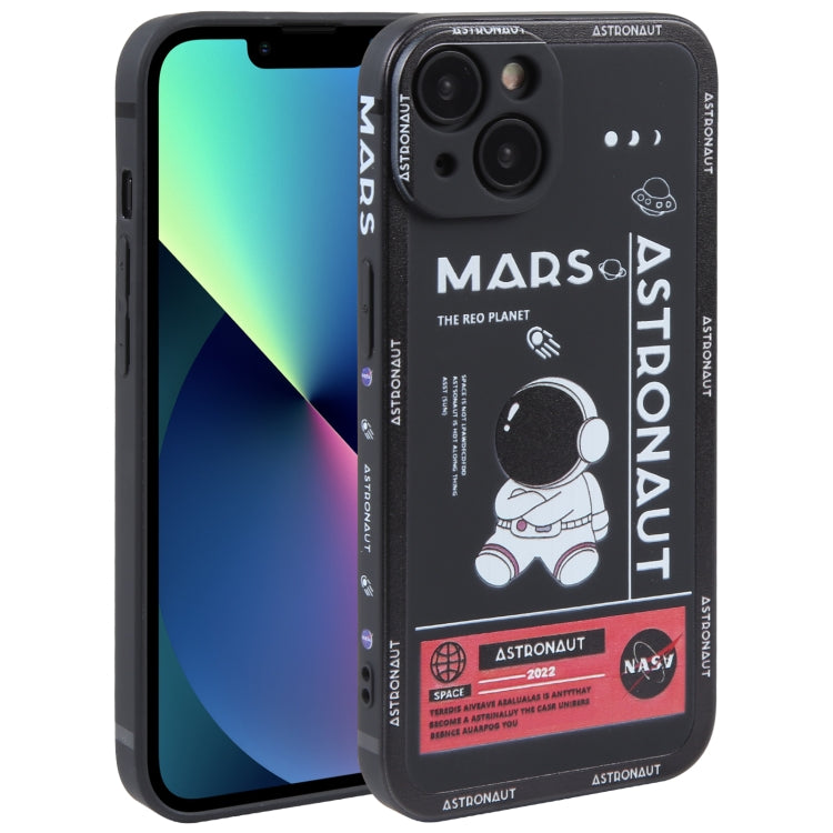 Astronaut Pattern Silicone Straight Edge Phone Case, For iPhone 14, For iPhone 14 Plus, For iPhone 14 Pro, For iPhone 14 Pro Max, For iPhone 13, For iPhone 13 Pro