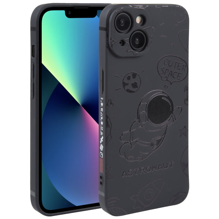Astronaut Pattern Silicone Straight Edge Phone Case, For iPhone 14, For iPhone 14 Plus, For iPhone 14 Pro, For iPhone 14 Pro Max, For iPhone 13, For iPhone 13 Pro