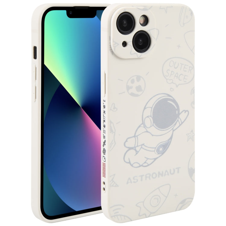 Astronaut Pattern Silicone Straight Edge Phone Case, For iPhone 14, For iPhone 14 Plus, For iPhone 14 Pro, For iPhone 14 Pro Max, For iPhone 13, For iPhone 13 Pro