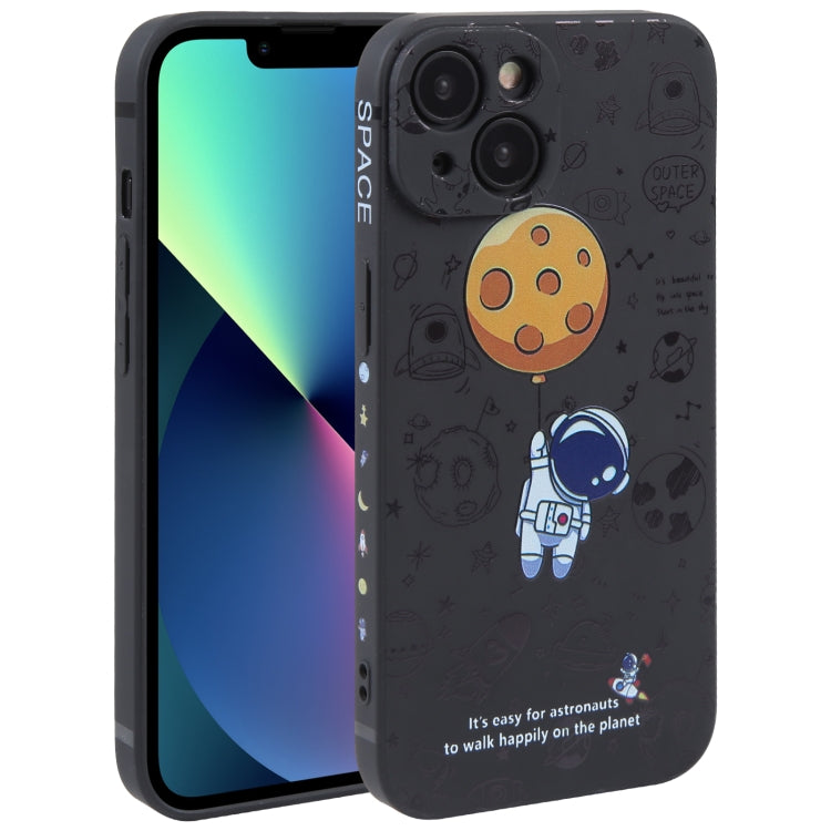 Astronaut Pattern Silicone Straight Edge Phone Case, For iPhone 14, For iPhone 14 Plus, For iPhone 14 Pro, For iPhone 14 Pro Max, For iPhone 13, For iPhone 13 Pro