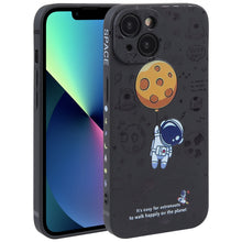 Load image into Gallery viewer, Astronaut Pattern Silicone Straight Edge Phone Case, For iPhone 14, For iPhone 14 Plus, For iPhone 14 Pro, For iPhone 14 Pro Max, For iPhone 13, For iPhone 13 Pro