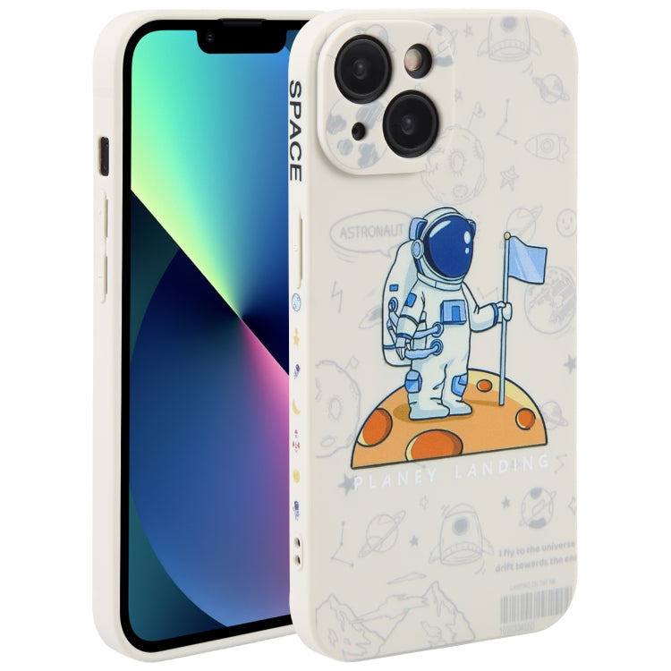 Astronaut Pattern Silicone Straight Edge Phone Case, For iPhone 14, For iPhone 14 Plus, For iPhone 14 Pro, For iPhone 14 Pro Max, For iPhone 13, For iPhone 13 Pro