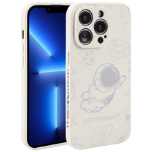 Load image into Gallery viewer, Astronaut Pattern Silicone Straight Edge Phone Case, For iPhone 13 Pro Max, For iPhone 12, For iPhone 12 Pro, For iPhone 12 Pro Max, For iPhone 11, For iPhone 11 Pro