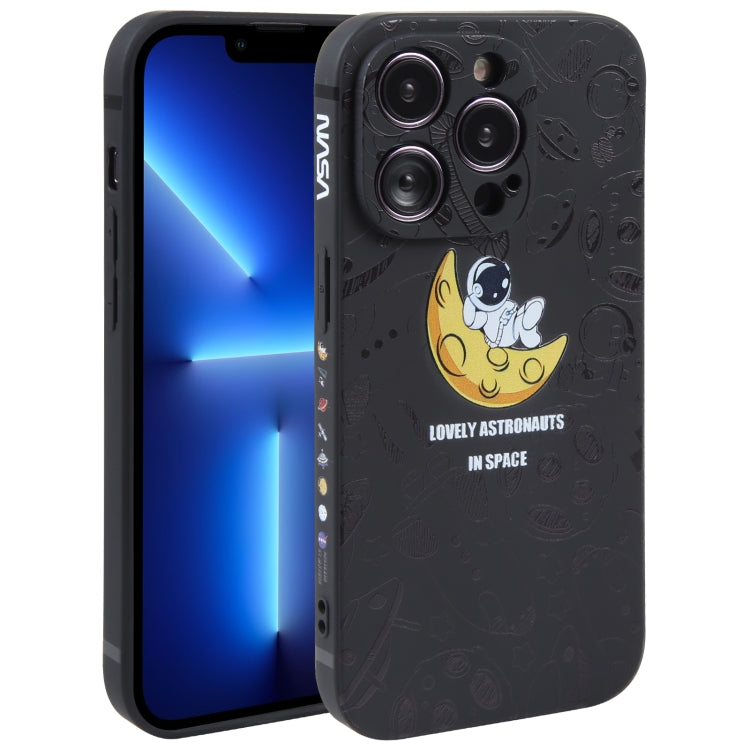 Astronaut Pattern Silicone Straight Edge Phone Case, For iPhone 13 Pro Max, For iPhone 12, For iPhone 12 Pro, For iPhone 12 Pro Max, For iPhone 11, For iPhone 11 Pro