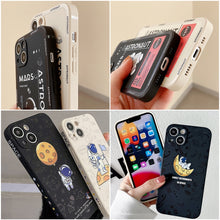 Load image into Gallery viewer, Astronaut Pattern Silicone Straight Edge Phone Case, For iPhone 13 Pro Max, For iPhone 12, For iPhone 12 Pro, For iPhone 12 Pro Max, For iPhone 11, For iPhone 11 Pro