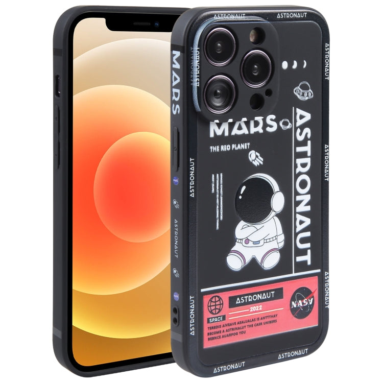 Astronaut Pattern Silicone Straight Edge Phone Case, For iPhone 13 Pro Max, For iPhone 12, For iPhone 12 Pro, For iPhone 12 Pro Max, For iPhone 11, For iPhone 11 Pro