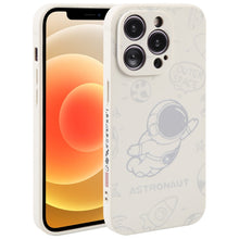 Load image into Gallery viewer, Astronaut Pattern Silicone Straight Edge Phone Case, For iPhone 13 Pro Max, For iPhone 12, For iPhone 12 Pro, For iPhone 12 Pro Max, For iPhone 11, For iPhone 11 Pro