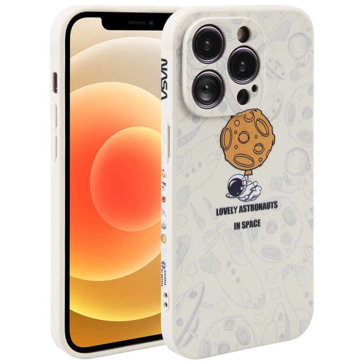 Astronaut Pattern Silicone Straight Edge Phone Case, For iPhone 13 Pro Max, For iPhone 12, For iPhone 12 Pro, For iPhone 12 Pro Max, For iPhone 11, For iPhone 11 Pro