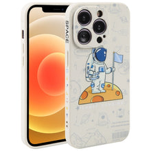 Load image into Gallery viewer, Astronaut Pattern Silicone Straight Edge Phone Case, For iPhone 13 Pro Max, For iPhone 12, For iPhone 12 Pro, For iPhone 12 Pro Max, For iPhone 11, For iPhone 11 Pro