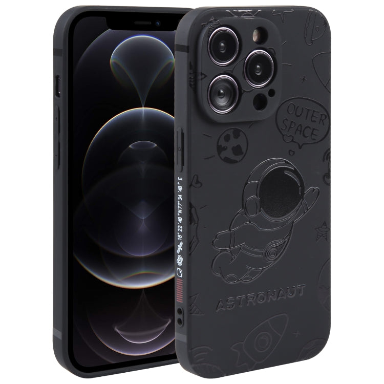 Astronaut Pattern Silicone Straight Edge Phone Case, For iPhone 13 Pro Max, For iPhone 12, For iPhone 12 Pro, For iPhone 12 Pro Max, For iPhone 11, For iPhone 11 Pro